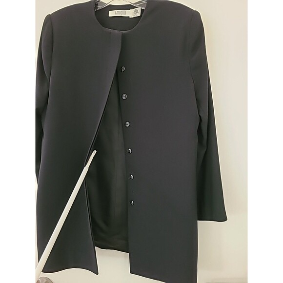 Vtg I.magnin Suit SIZE 8 Blazer & Skirt Black year round wool Career lined 2PC - Picture 4 of 13